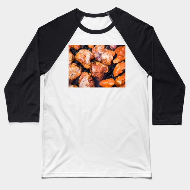 Chicken Barbecue Baseball T-Shirt by ansaharju